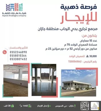 محل للإيجار في شارع الكويت, حي الرحاب 2, مدينة جازان, منطقة جازان