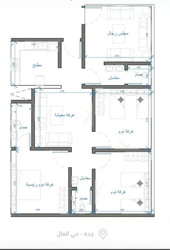 شقة للإيجار في شارع ابن أبي رمانة, حي الصواري, مدينة جدة, منطقة مكة المكرمة صورة 2