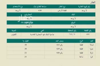 أرض للبيع في شارع ساحة, حي الفيحاء, مدينة القطيف, المنطقة الشرقية