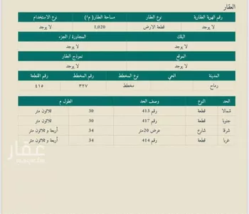 أرض للبيع في حي السلام, مدينة رماح, منطقة الرياض