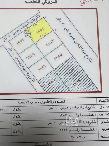 أرض للبيع في شارع عبدالله بن عمر, النسيم الغربي, الرياض صورة 3