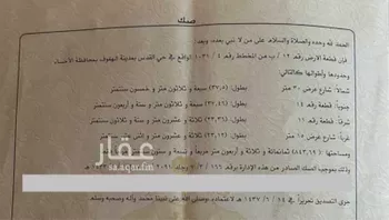 أرض للبيع في شارع بلال بن رباح, حي القدس, مدينة الاحساء, المنطقة الشرقية