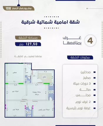 شقة للبيع في شارع احمد بن شيخان, حي الروضة, مدينة جدة, منطقة مكة المكرمة صورة 3