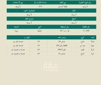 أرض للبيع في شارع 7450877, حي الواحة, مدينة بريده, منطقة القصيم صورة 2
