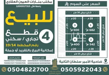 أرض للبيع في شارع حرب السلمي, حي ضاحية الامير سلطان الجنوبية, مدينة العيون, المنطقة الشرقية