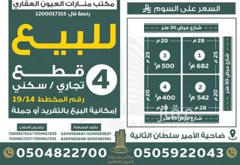 أرض للبيع في شارع عبدالله ابن الزبير ابن العوام, حي ضاحية الامير سلطان الجنوبية, مدينة العيون, المنطقة الشرقية