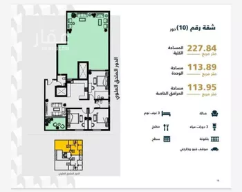 شقة للإيجار في شارع أبحر, حي الملقا, مدينة الرياض, منطقة الرياض صورة 2