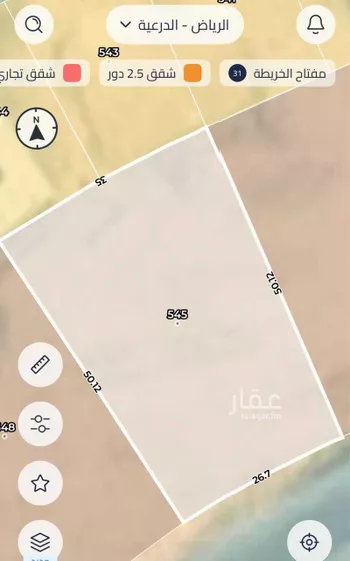 أرض للبيع في شارع ظهره العودة غرب 52, حي ظهره العودة غرب, مدينة امارة منطقة الرياض - الدرعيه, منطقة الرياض