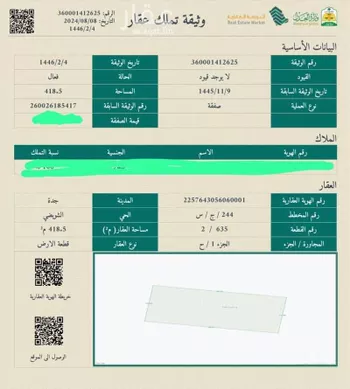 أرض للبيع في حي الشويضي, مدينة جدة, منطقة مكة المكرمة