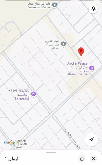 أرض للإيجار في شارع عقبة بن عامر, حي الريان, مدينة تبوك, منطقة تبوك