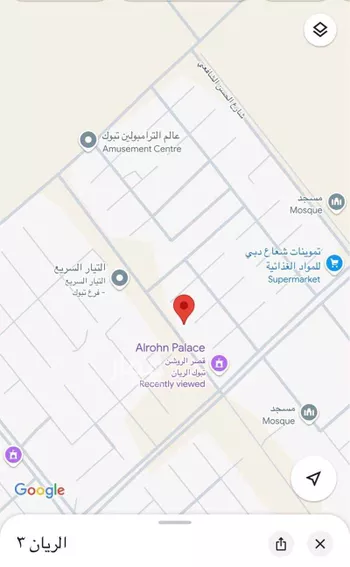 أرض للإيجار في شارع عقبة بن عامر, حي الريان, مدينة تبوك, منطقة تبوك