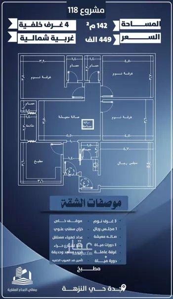 شقة للبيع في شارع يحيي بن نعيم, حي النزهة, مدينة جدة, منطقة مكة المكرمة