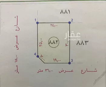 أرض للإيجار في شارع شارع صلاح الدين الايوبي, حي المروج, مدينة عنيزه, منطقة القصيم