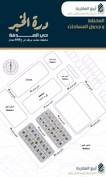 أرض للبيع في شارع مخطط درة الخبر, حي الصدفة, مدينة الدمام, المنطقة الشرقية صورة 3