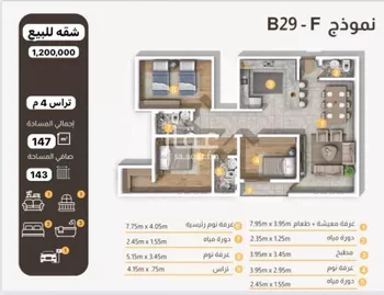 شقة للبيع في شارع الحارث بن سليل, حي العارض, مدينة الرياض, منطقة الرياض