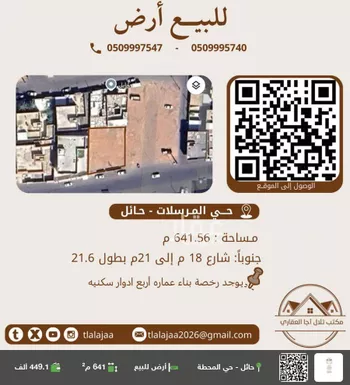 أرض للبيع في شارع القعقاع ابن عمرو, حي المحطة, مدينة حائل, منطقة حائل