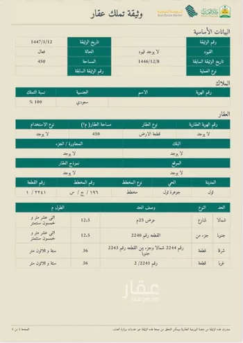 أرض للبيع في حي جوهرة ثول, مدينة ثول, منطقة مكة المكرمة
