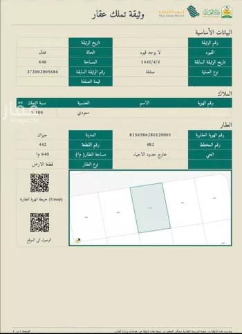 أرض للبيع في حي الروابي, مدينة جازان, منطقة جازان صورة 3