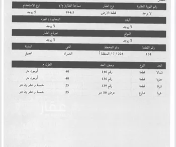 أرض للبيع في شارع حي ج1 387, حي البحر, مدينة الجبيل, المنطقة الشرقية صورة 4