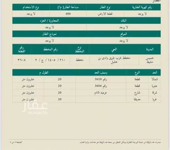 أرض للبيع في شارع سعد بن عدي ، خميس مشيط ، خميس مشيط