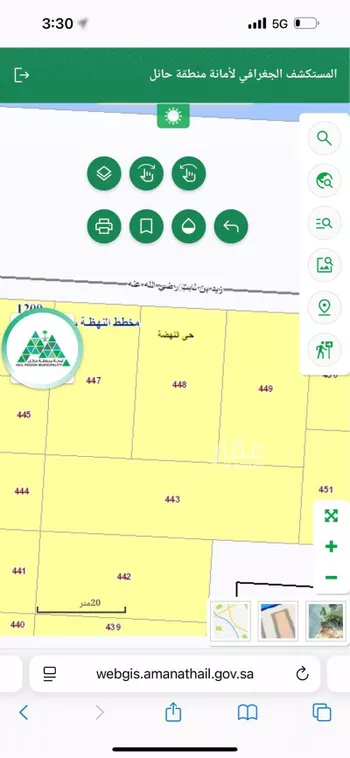 أرض للبيع في شارع زيد بن ثابت, حي مخطط بقعاء الشرقية, مدينة بقعاء, منطقة حائل صورة 3