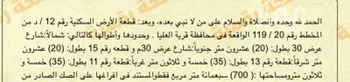 أرض للبيع في حي قرطبة, مدينة قريه العليا, المنطقة الشرقية صورة 3