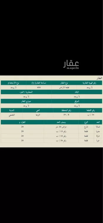 أرض للبيع في شارع القنفذه, حي النزهة, مدينة الخفجى, المنطقة الشرقية
