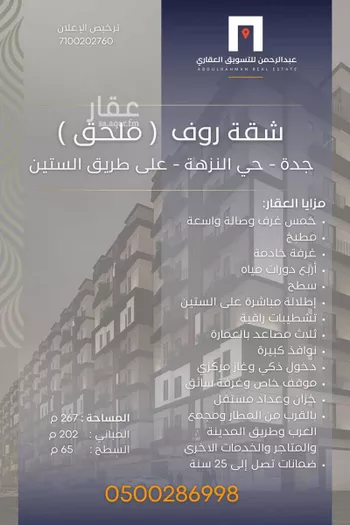 شقة للبيع في شارع طريق الملك فهد فرعي, حي النزهة, مدينة جدة, منطقة مكة المكرمة صورة 2