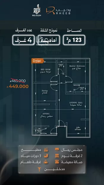 شقة للبيع في شارع نشطون, حي النزهة, مدينة جدة, منطقة مكة المكرمة صورة 4