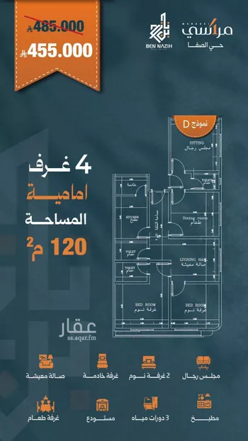 شقة للبيع في شارع زياد الأحرش, حي الصفاء, مدينة جدة, منطقة مكة المكرمة صورة 3