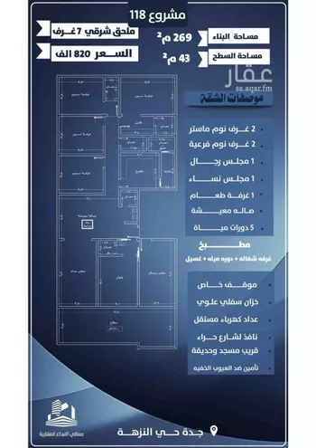 شقة للبيع في شارع احمد الرقيمي, حي النزهة, مدينة جدة, منطقة مكة المكرمة صورة 2