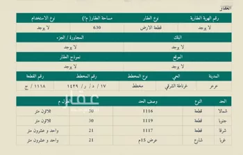 أرض للبيع في شارع علقمه بن وائل, حي غرناطة الشرقي, مدينة عرعر, منطقة الحدود الشماليه صورة 2