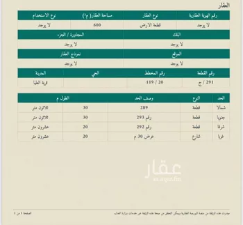 أرض للبيع في شارع داخلي , حي الواحة, مدينة قريه العليا, المنطقة الشرقية صورة 2