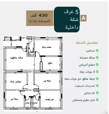 شقة للبيع في شارع ظيبان بن عماره, حي النزهة, مدينة جدة, منطقة مكة المكرمة