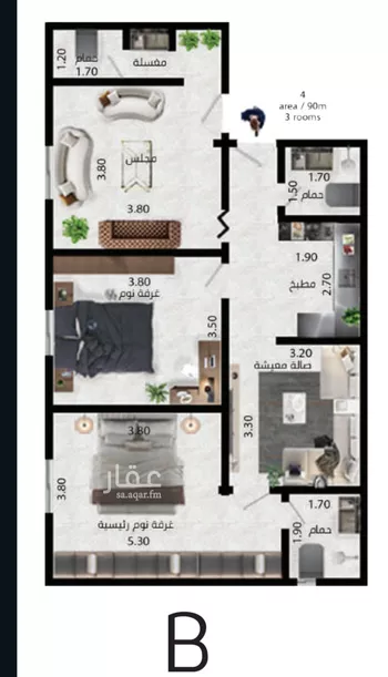 شقة للبيع في شارع السامر, حي الواحة, مدينة جدة, منطقة مكة المكرمة