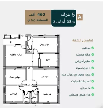 شقة للبيع في شارع ظيبان بن عماره, حي النزهة, مدينة جدة, منطقة مكة المكرمة صورة 2
