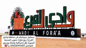 أرض للبيع في حي مخطط وادي الفرع, مدينة وادي الفرع, منطقة المدينة المنورة صورة 2