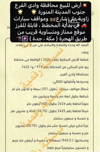 أرض للبيع في شارع 00000, حي وادى حيا, مدينة وادى حيا, منطقة مكة المكرمة صورة 4