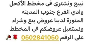 أرض للبيع في مدينة المثلث ومركز المرور, منطقة المدينة المنورة صورة 2