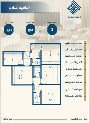 شقة للبيع في شارع ابن الشرف , حي الجامعة, مدينة جدة, منطقة مكة المكرمة صورة 2