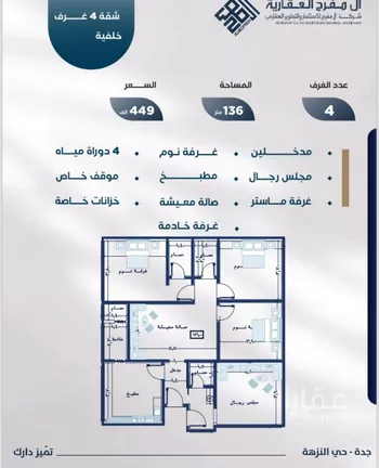 شقة للبيع في شارع عمر بن نضله , حي النزهة, مدينة جدة, منطقة مكة المكرمة صورة 3