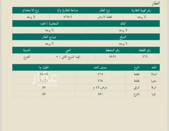 أرض للبيع في حي مشرف, مدينة الخرج, منطقة الرياض صورة 2