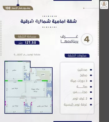شقة للبيع في شارع احمد بن شيخان, حي الروضة, مدينة جدة, منطقة مكة المكرمة صورة 2