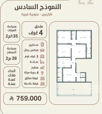 شقة للبيع في شارع ابو القاسم التنوخي, حي الروضة, مدينة جدة, منطقة مكة المكرمة صورة 5