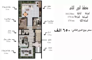 دور للبيع في شارع 18004811, حي ملهم, مدينة ملهم, منطقة الرياض صورة 5