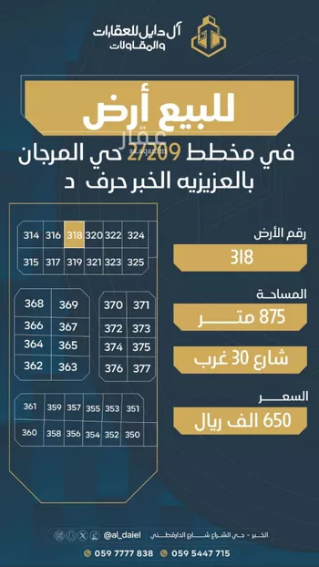 أرض للبيع في حي المرجان, مدينة الخبر, المنطقة الشرقية صورة 3
