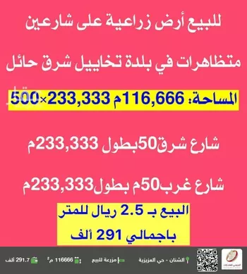 مزرعة للبيع في شارع 0000, حي تخاييل, مدينة تخاييل, منطقة حائل