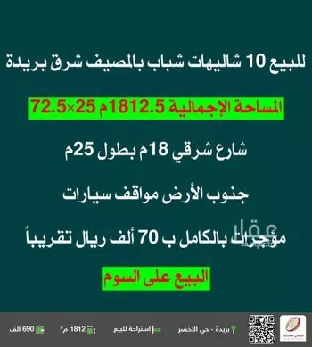 استراحة للبيع في شارع الرابية 31, حي المصيف, مدينة بريده, منطقة القصيم