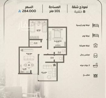 شقة للبيع في شارع عمر بن الحاجب, حي الريان, مدينة جدة, منطقة مكة المكرمة