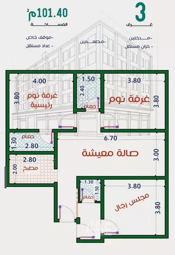 شقة للبيع في شارع عاصم ابن قيس, حي الربوة, مدينة جدة, منطقة مكة المكرمة صورة 4